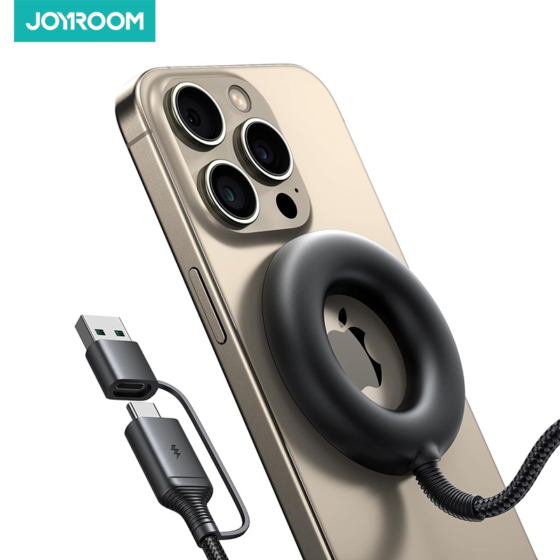 Joyroom Magnetic Wireless Charger Fast Wireless Charging เข้ากันได้กับ iPhone 16 15 14 13 12 ทํางานร่วมกับ USB-A และ USB-C Chargers