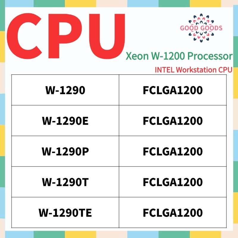 W-1290 W-1290E W-1290P/1290T/1290TE Xeon W-1200 โปรเซสเซอร์ INTEL Workstation CPU FCLGA1200