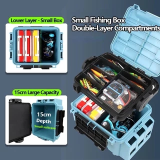 TOPOPCLUB Fishing TACKLE Box Double Layer กล่องมัลติฟังก์ชั่นหลายชั้นกล่องเครื่องมือความจุขนาดใหญ่การจําแนกฟรีและการจัดเก็บ