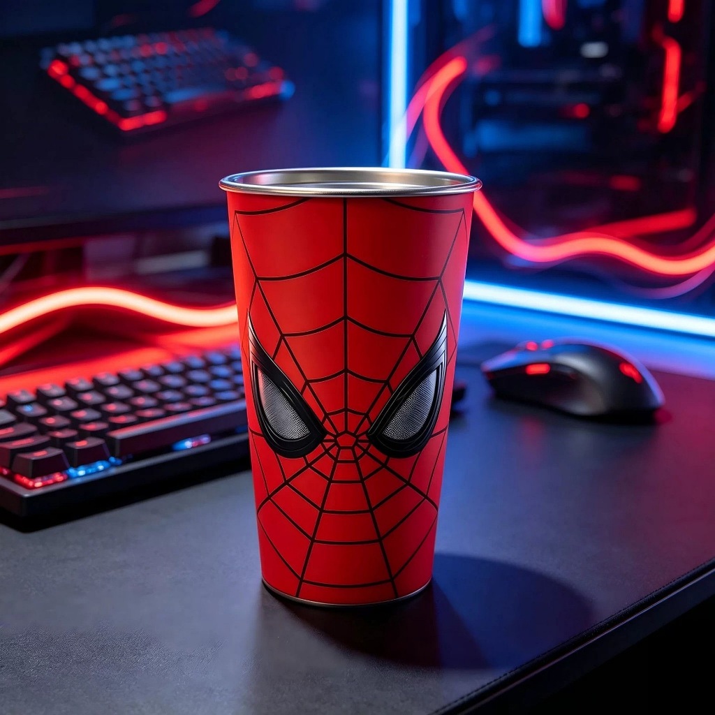 Spider-Man ถ้วยน้ํา Ice Cube เปลี่ยนสีอุณหภูมิถ้วยสร้างสรรค์ของขวัญสะสมทุกวัน Home Office ถ้วยน้ํา