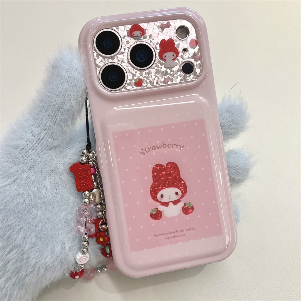 สําหรับ iphone Case 17 Pro Max 16 Pro Max 15 Pro Max เคสโทรศัพท์สตรอเบอร์รี่