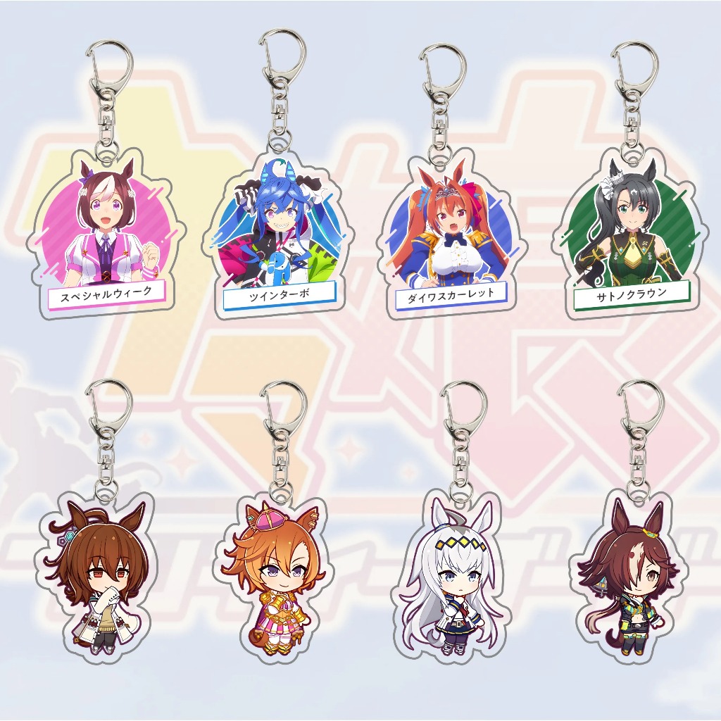 แฟนอะนิเมะพวงกุญแจอะคริลิคเครื่องประดับ Uma Musume Pretty Derby Oguri Cap Silence Suzuka Agnes Tachy