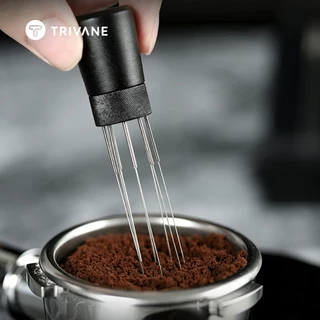 TRIVANE เข็มเกลี่ยผงกาแฟ WDT พร้อมฐานแม่เหล็ก สำหรับ Espresso