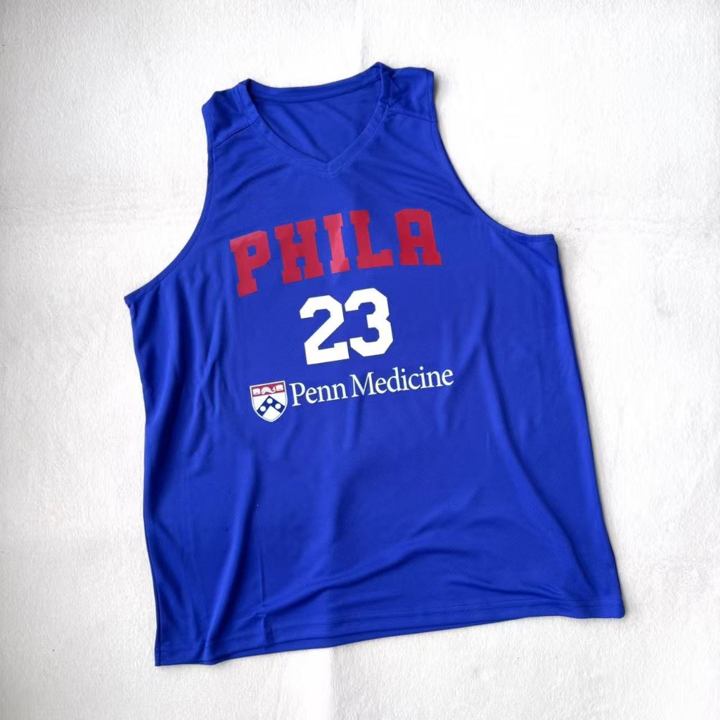 2025 Philadelphia 76ers James Jersey, เสื้อกั๊กฝึกซ้อม, V คอแห้งเร็วแขนกุดบาสเกตบอลยิงสวมใส่ปรับแต่ง