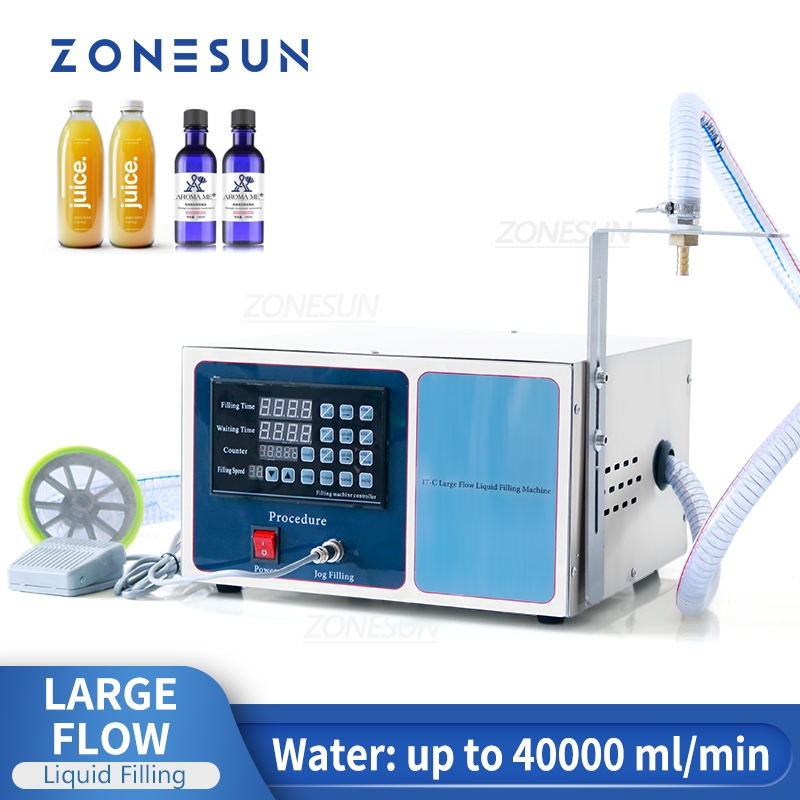 ZONESUN GZ-GFK17C เครื่องเติมของเหลวอัตโนมัติขวดฟิลเลอร์สําหรับแชมพูผงซักฟอกน้ําผลไม้น้ํามันนมน้ํา