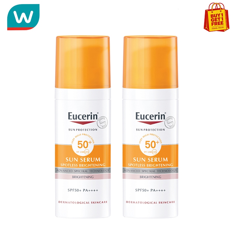 (ซื้อ1แถมฟรี1✨)Eucerin Spotless Brightening Sun Serum Sunscreen SPF50+ 50ml x 2 Twin Pack | Sun Protection | Anti Dark Spots