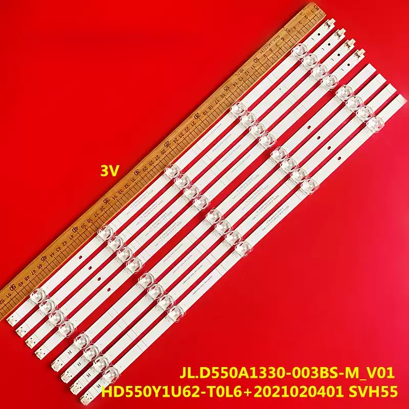 8 ชิ้น = 4 ชุดแถบไฟแบ็คไลท์ led สําหรับ JL.D550A1330-003ES-M-V01 HD550Y1U51-TOLA 2021111101 แถบไฟ