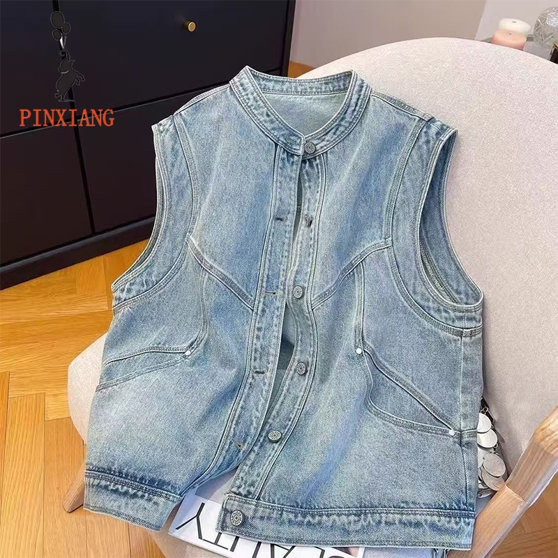 Denim Vest Women All-Match Vest Jacket Top