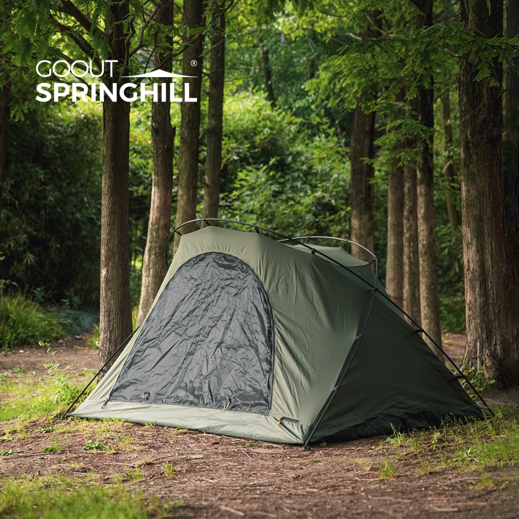 Gooutspringhill Penglai 2P TC Cotton เต็นท์นอนคนเดียว ผ้า กันน้ำ 2 ชั้น เต็นท์สนาม พร้อมโครงอลูมิเนียม สำหรับเดินป่า ตั้งแคมป์