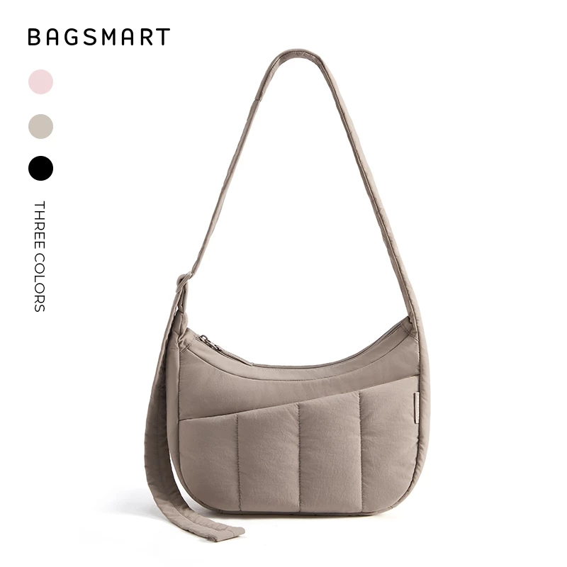 BAGSMARTกระเป๋าสะพายข้างผู้หญิงแฟชั่น Casual Dumpling Sling Bag Commuter Sport Messenger Bag