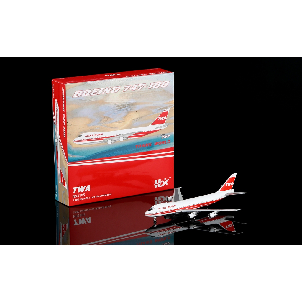 บี551703P Alloy Collectible Plane ของขวัญ HX รุ่น 1:400 Trans World Airlines โบอิ้ง B747-100 เครื่องบิน Diecast Jet รุ่น Reg: N93105