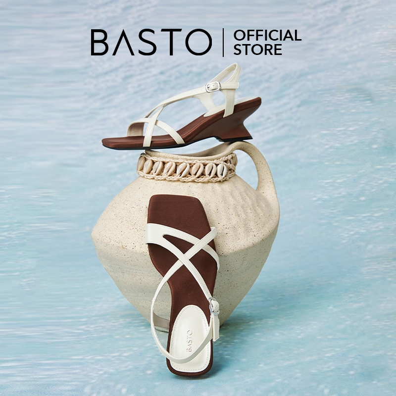 BASTO Women's Thick Heels Gladiator Sandals รองเท้าแตะผู้หญิง รองเท้าแตะส้นสูง F5028