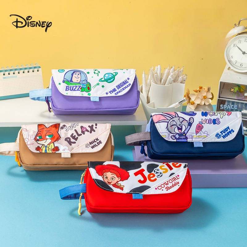 กล่องดินสอ Disney Simple ความจุขนาดใหญ่ Classified Storage กล่องดินสอมัลติฟังก์ชั่นเครื่องเขียนนักเรียน Organizer