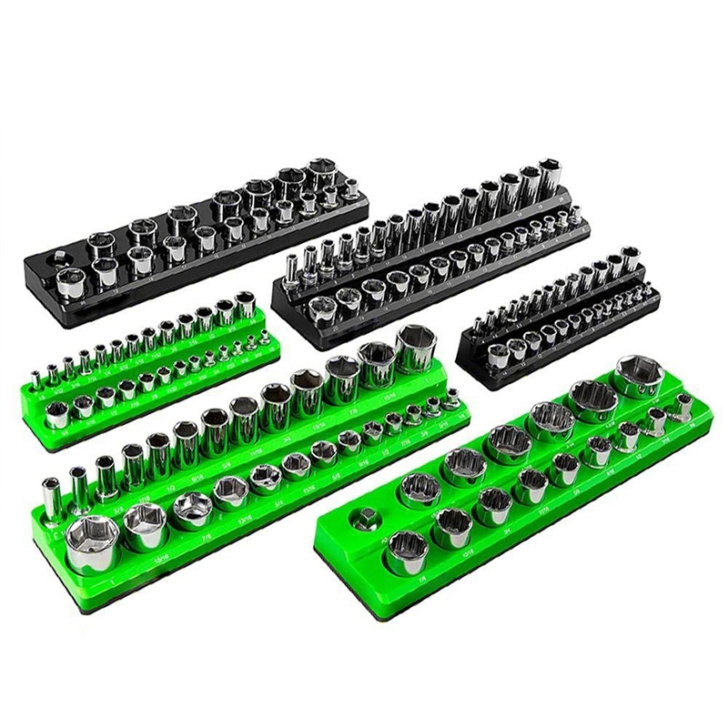 3Psc Magnetic Socket Organizer Set, Professional 1/4 "3/8" 1/2 "ไดรฟ์แม่เหล็ก Socket Holder Kit, ขนาดมาตรฐานและลึกติดโลหะผนังแม่