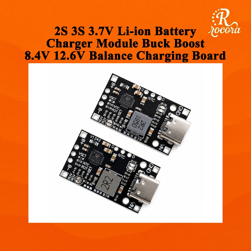 2S 3S 3.7V Li-ion แบตเตอรี่โมดูลชาร์จ 15W Type-C QC Buck Boost 8.4V 12.6V Balance Charging Board