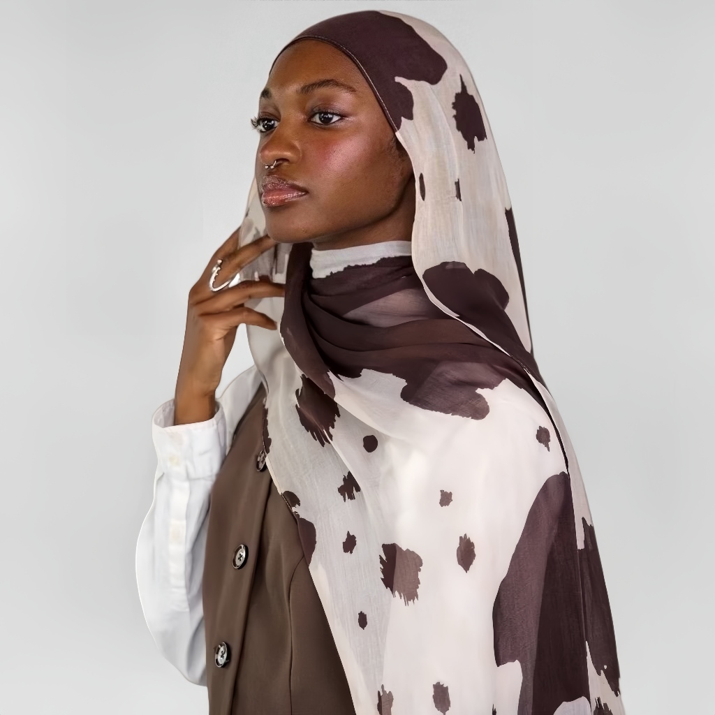 Jifang สีน้ําสัตว์พิมพ์ผ้าฝ้าย Hijab ผ้าคลุมไหล่ขนาดใหญ่ยาว Pashmina วัวกวางเสือดาว Zebra รูปแบบมุสลิมผ้าคลุมไหล่ Headscarf FX01