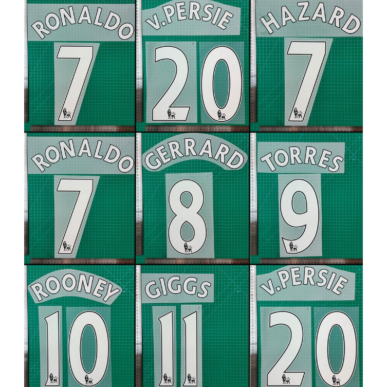 แพทช์ฟุตบอล丨07-17 Premier League White Number แพทช์เสื้อถ่ายโอนความร้อน (PVC/TPU/PET)DTF