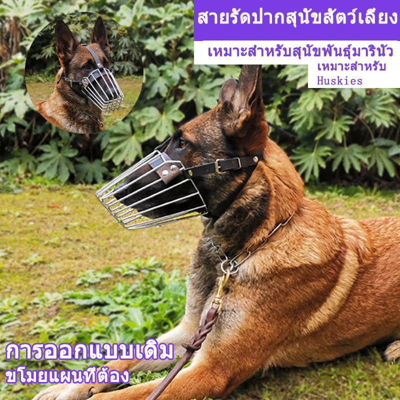 ตะกร้อครอบปากสุนัขสําหรับเยอรมันเชพเพิร์ด Husky Malamute Breathable Anti Bite Anti Bark ปรับสัตว์เลี้ยงปาก