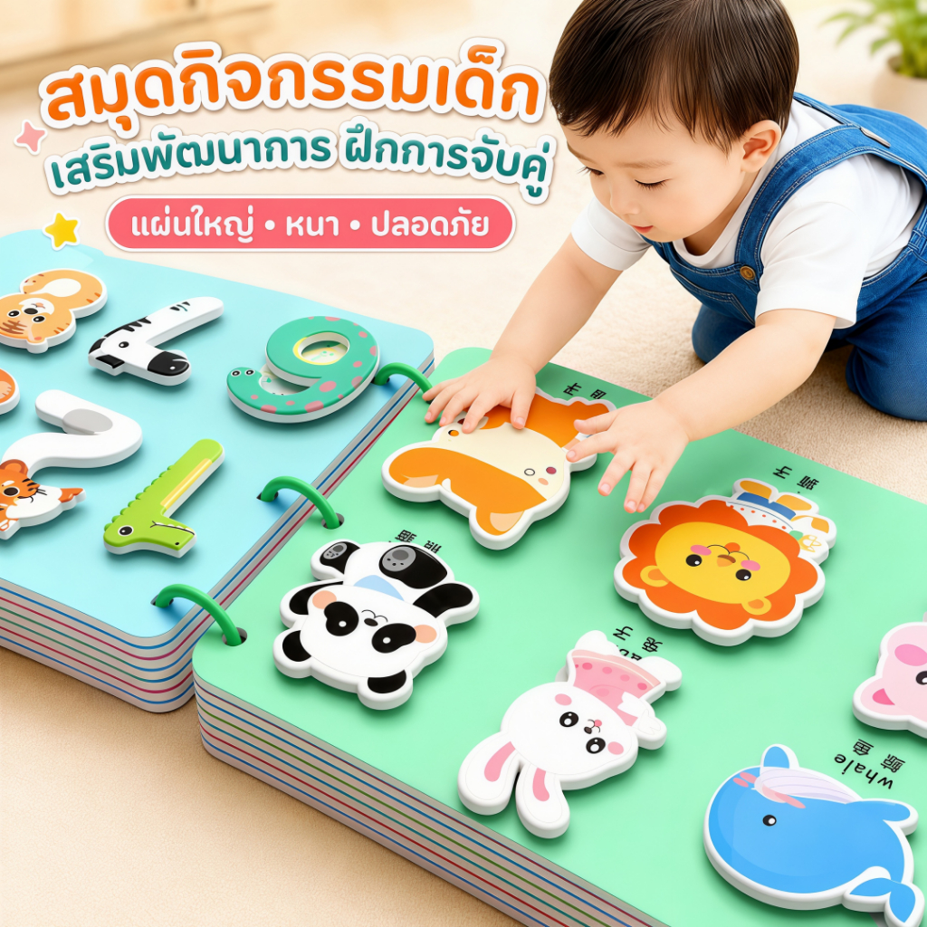 Busy Book ลอกและติดใหม่ได้ quiet book หนังสือเด็ก สมุดกิจกรรม เพิ่มสมาธิ