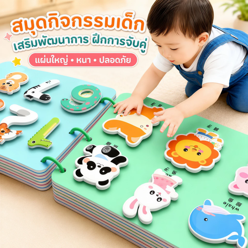 Busy Book ลอกและติดใหม่ได้ quiet book หนังสือเด็ก สมุดกิจกรรม เพิ่มสมาธิ