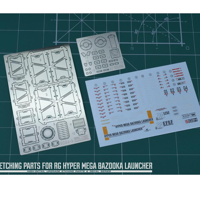 20260803 MAD S34 อัพเกรด Etching Parts สําหรับ 1/144 EW/RG PB hyper mega bazooka launcher NO KITS