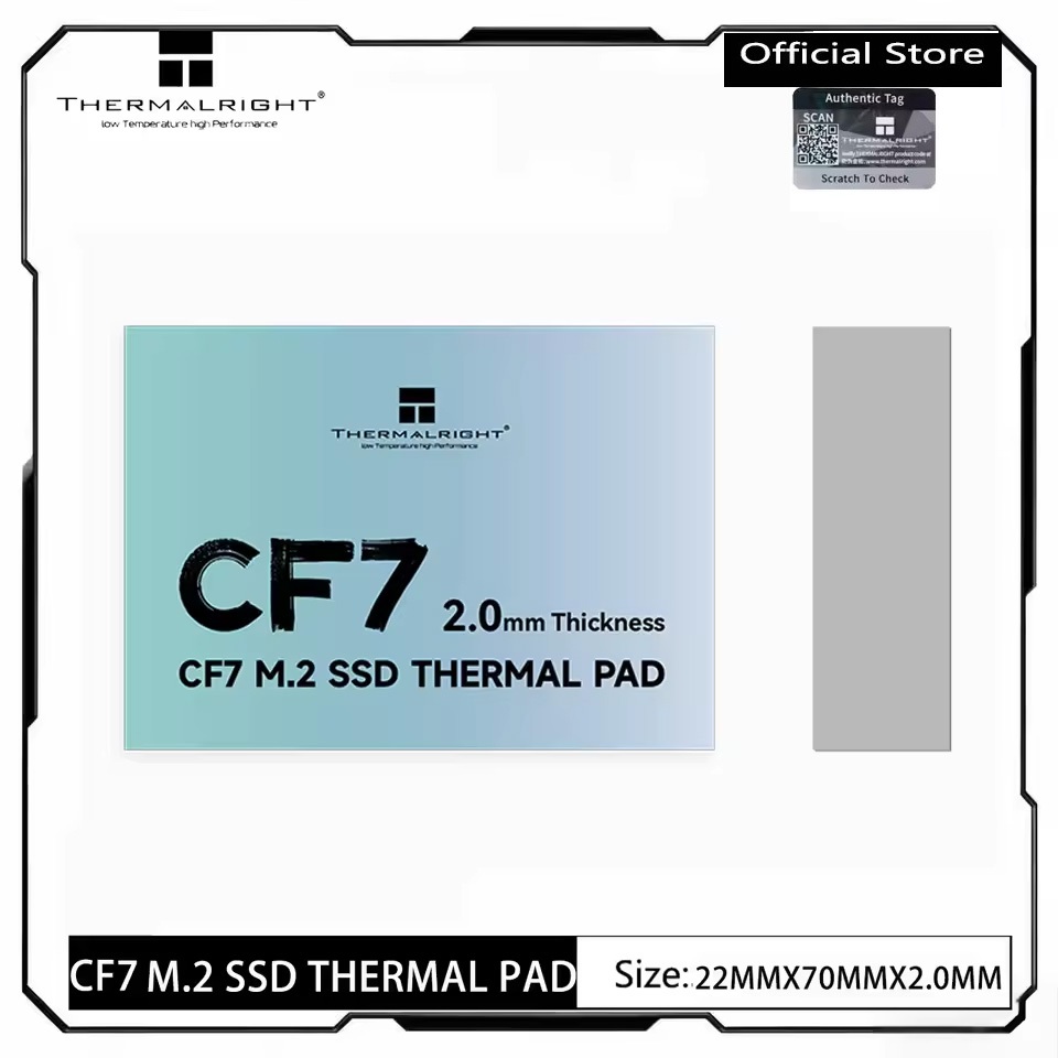 Thermalright CF7 M.2 ความร้อน Pad 12.9 W/mK 22x70x2.0 มม.SSD ฮีทซิงค์ซิลิโคน Pad สําหรับ M.2 2280 NVMe SSD Cooling