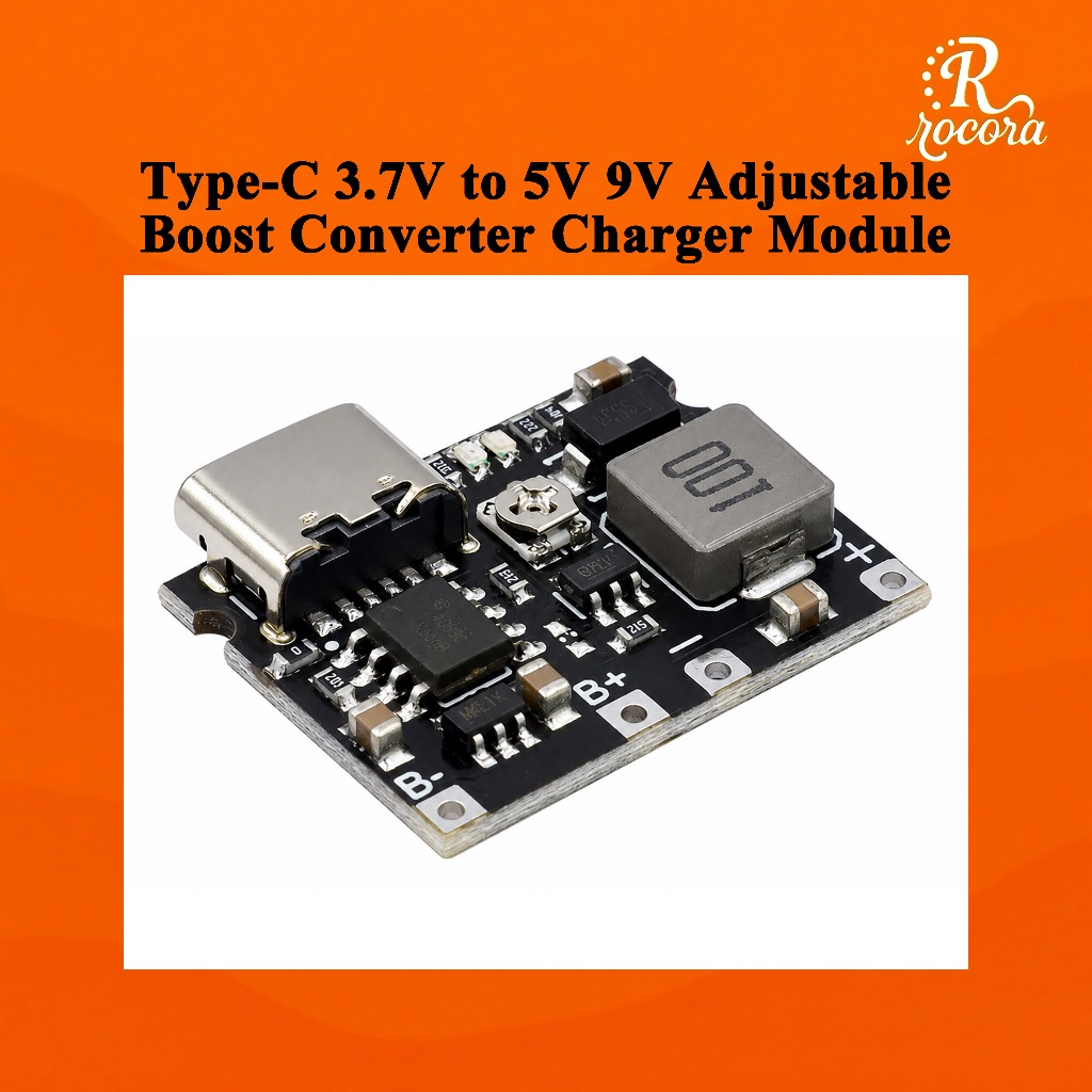 Type-C 3.7V ถึง 5V 9V ปรับ Boost Converter โมดูลชาร์จ 18650 Li-ion แบตเตอรี่ Charge Discharge Board 2A