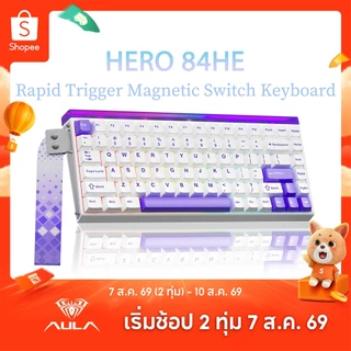 Aula HERO 84HE คีย์บอร์ดแม่เหล็ก RT0.01 8Khz แบบมีสายพร้อมกล่องไฟ RGB คีย์บอร์ด Latency ต่ํา