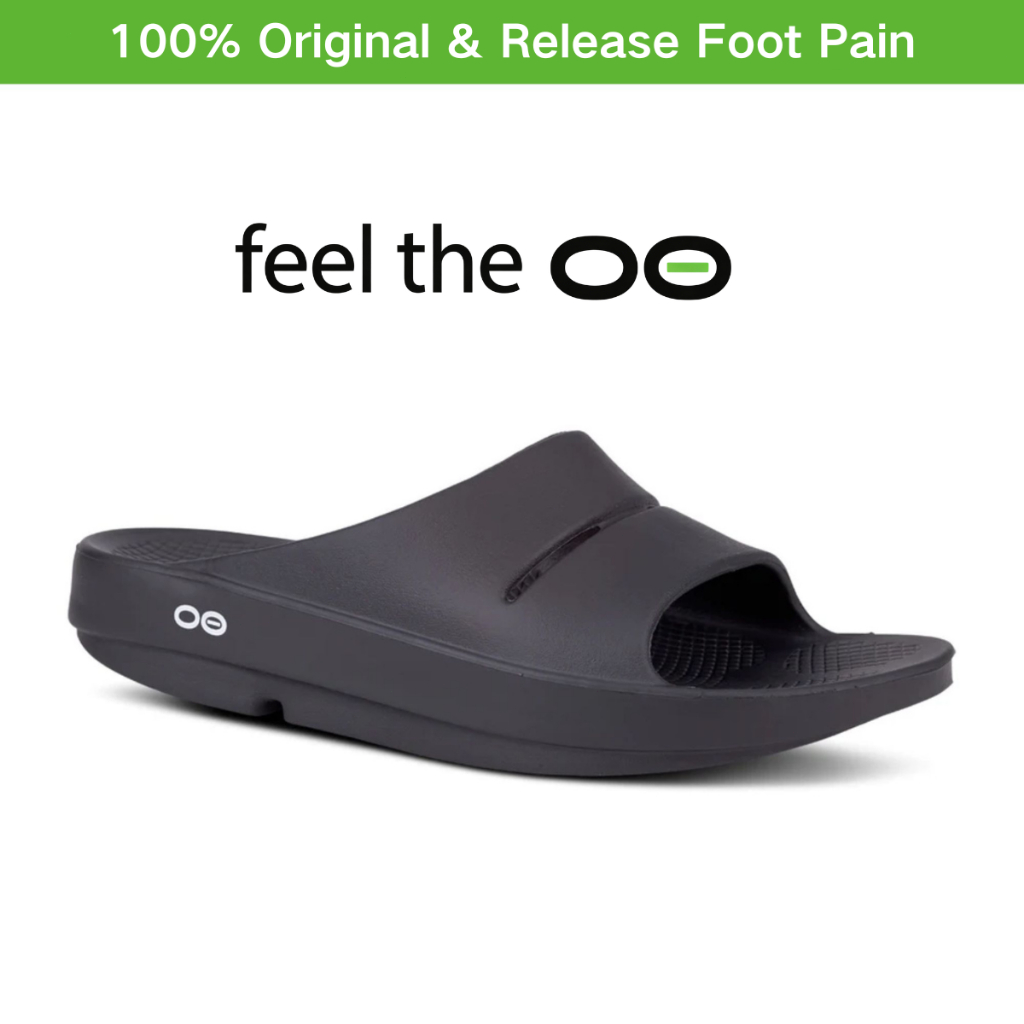 รองเท้า OOFOS รองเท้ากรีฑา เน้นสุขภาพ สีดํา - ofos รองเท้าใส่สบายสุดๆ บรรเทาอาการปวดเท้า รองเท้าแตะร