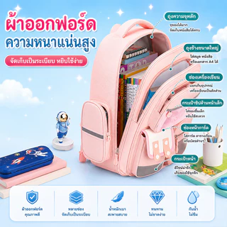 🌟กระเป๋านักเรียน Melod กระเป๋านักเรียนนักเรียนประถมสไตล์ใหม่หญิงความจุขนาดใหญ่ Kuromi Ridge Protection ลด Bur
