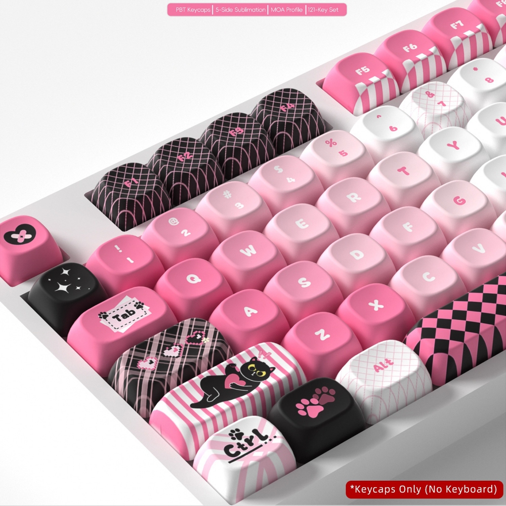 121 คีย์ผึ้งน้อย MOA Profle Keycaps ห้าด้าน Dye Sub PBT Keycaps สําหรับคีย์บอร์ดแบบกลไก