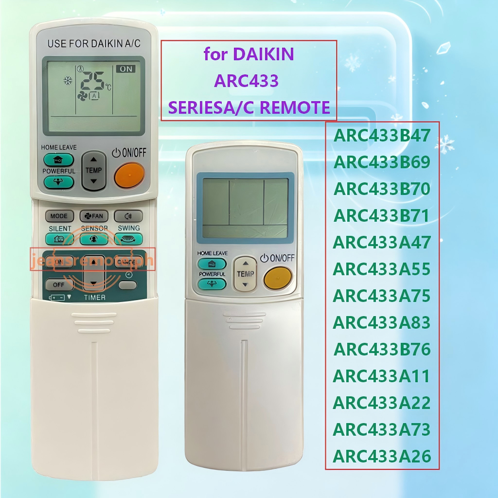 Universal Aircon รีโมทคอนโทรล ARC433 สําหรับ Daikin AirCon รีโมทคอนโทรล ARC433A1 ARC433A6