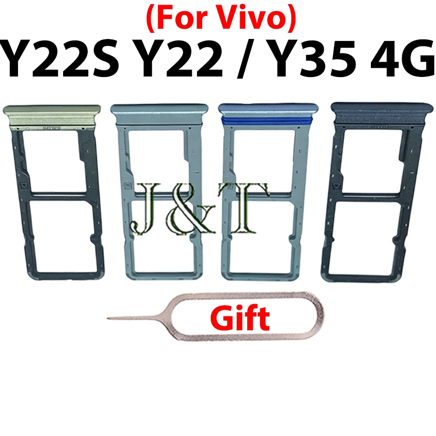 สําหรับ VIVO Y22S Y22 Y35 4G ถาดการ์ดผู้ถือซิมการ์ด Reader SD Slot อะแดปเตอร์ฟรี Pin อะไหล่เปลี่ยน