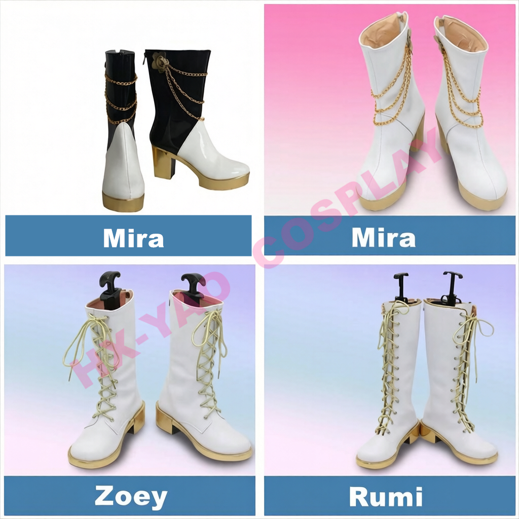 【HX-YAO】KPop Demon Hunters cosplay shoes Rumi Zoey Mira คอสเพลย์ อะนิเมะ แสดง รองเท้า