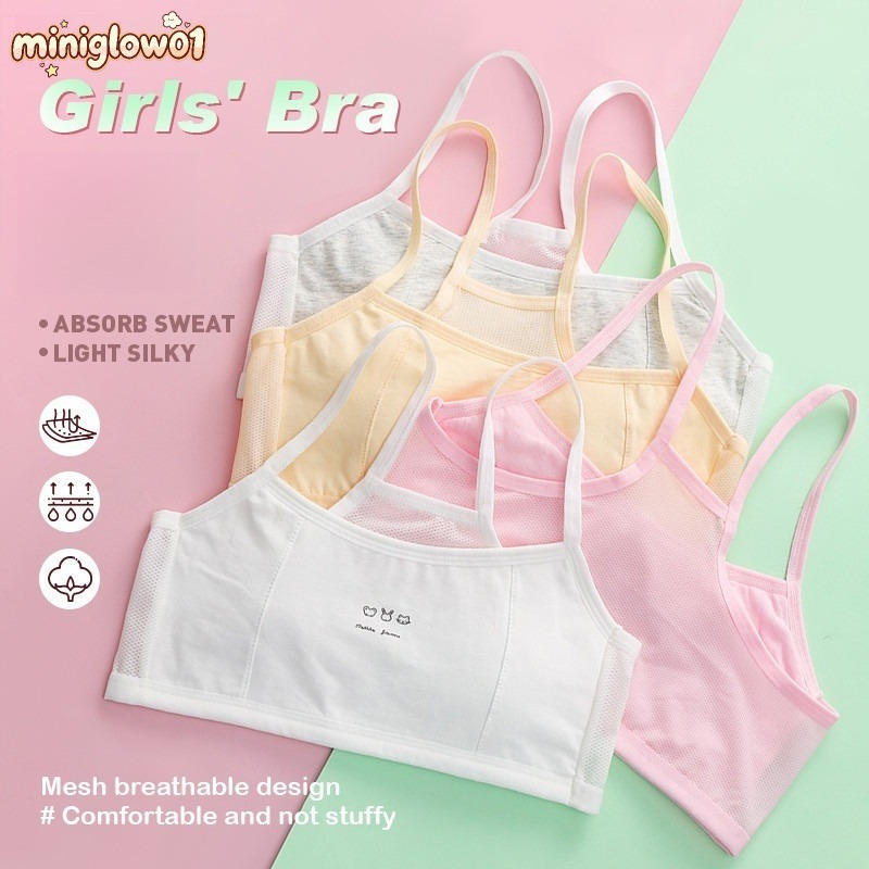 【พร้อมส่ง】เสื้อชั้นในวัยรุ่นเด็กผู้หญิง 1ชิ้น ผ้าตาข่าย ระบายอากาศ ซับเหงื่อ นุ่มสบาย ไม่อึดอัด สำหรับวัยเจริญเติบโต Bangkok Delivery