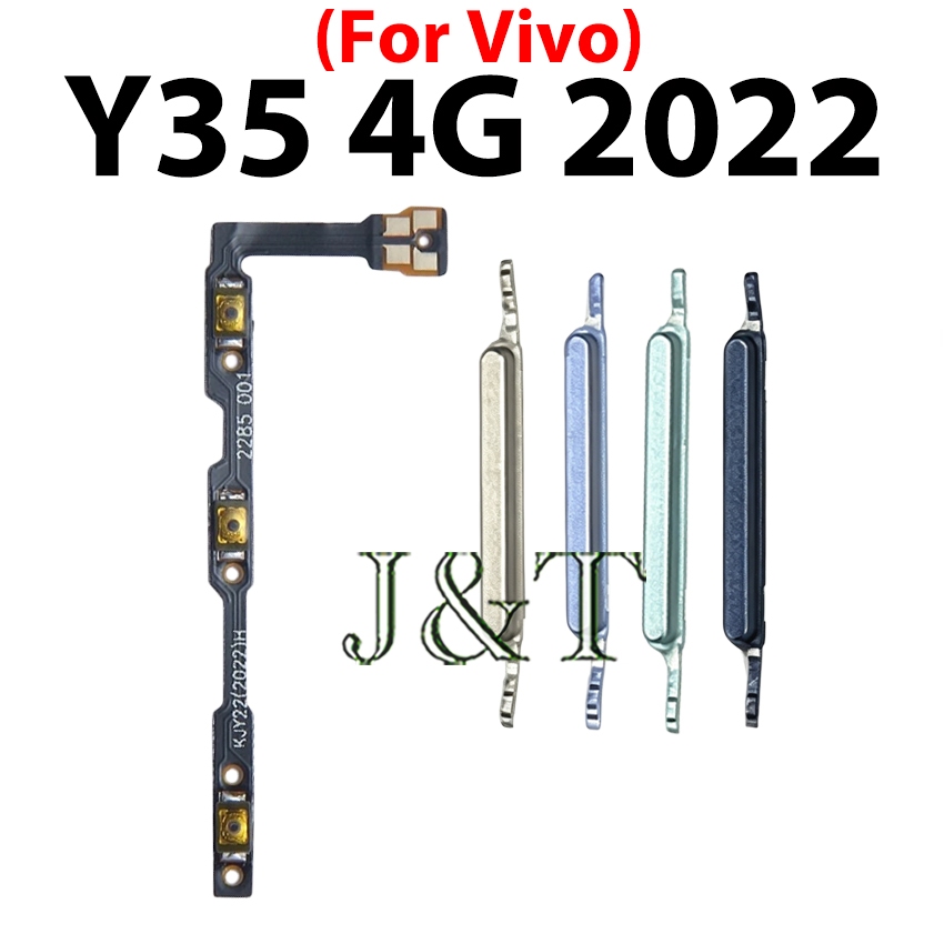 ใหม่สําหรับ vivo Y35 4G 2022 ปุ่มเปิดปิดปุ่มปรับระดับเสียงสวิทช์ด้านข้าง Key Volume Up Down Flex Cab