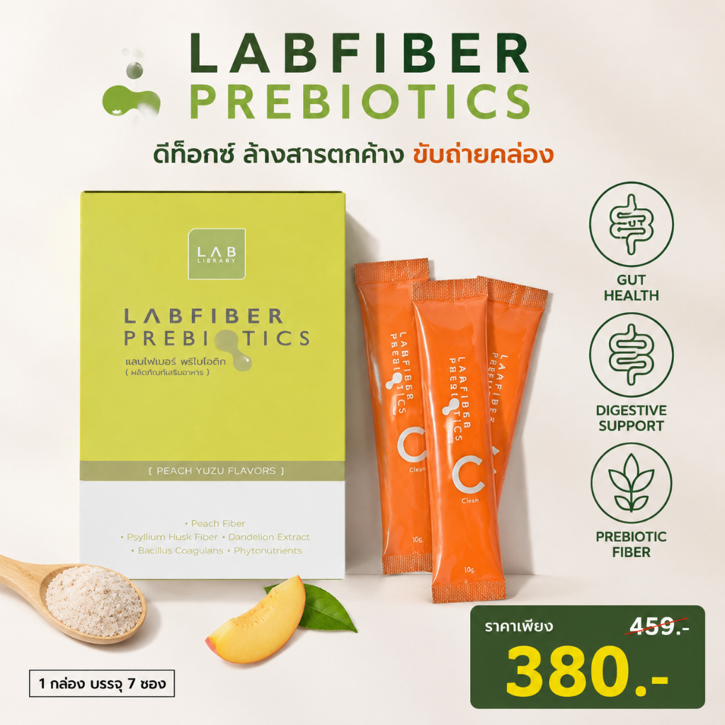 ของแท้ 100%Labfiber Prebiotics Fiber อาหารเสริมใยอาหาร Gut Health Digestive Support Detox Formula Original Thailand