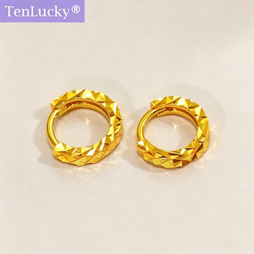 TenLucky ต่างหูน้ําแข็งผู้หญิงแฟชั่น 916 ต่างหูทองสําหรับผู้หญิงของขวัญ