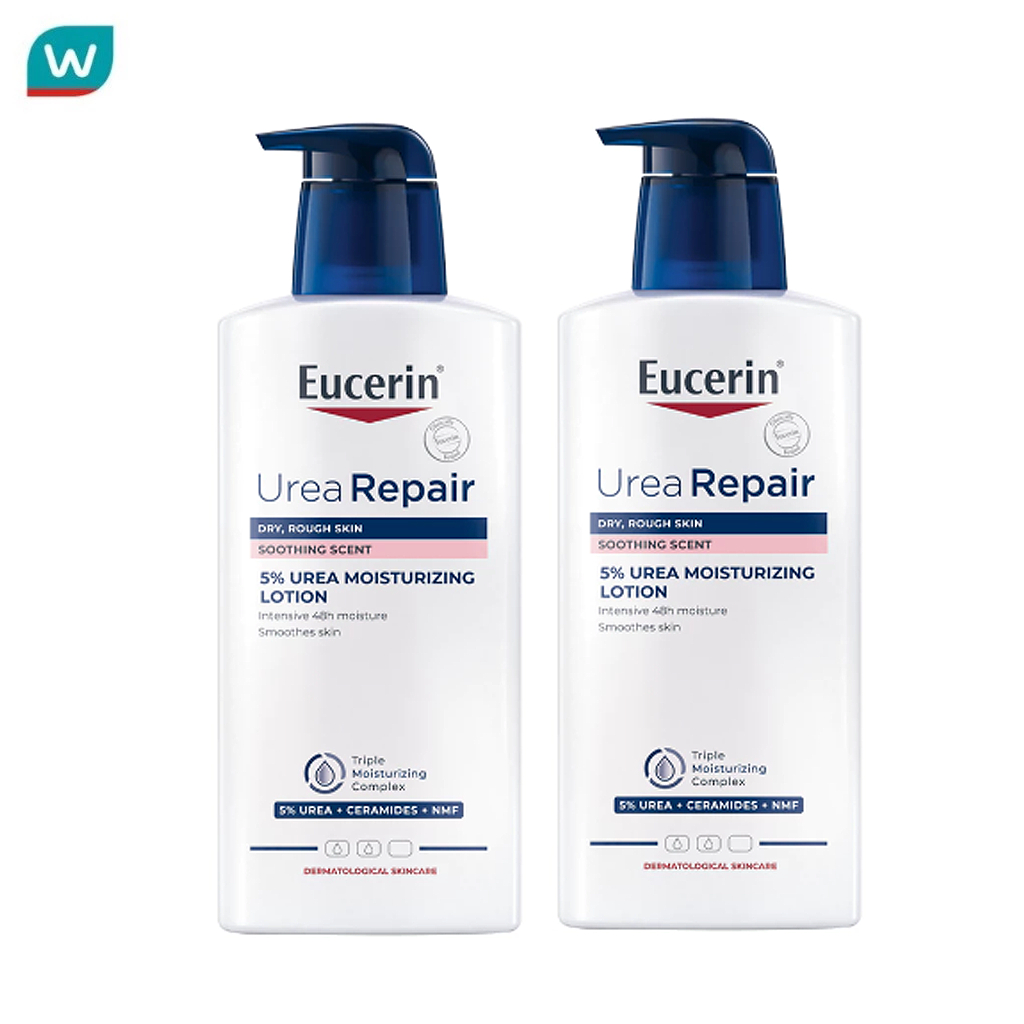 （ซื้อ 1 แถม 1 ）Watsons UREA REPAIR PLUS 5% UREA LOTION 48H LONG-LASTING HYDRATION 400 ML Eucerin Lotion for Very Dry and Peeling Skin