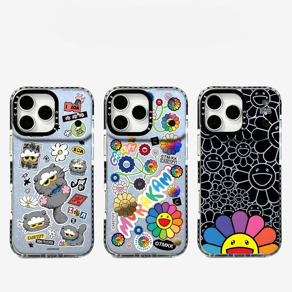 Glitter Smile ดอกไม้เคสโทรศัพท์สําหรับ iPhone 17 Pro Max 17 Air 16 15 14 13 12 11 กันกระแทกป้องกันปลอกอ่อน