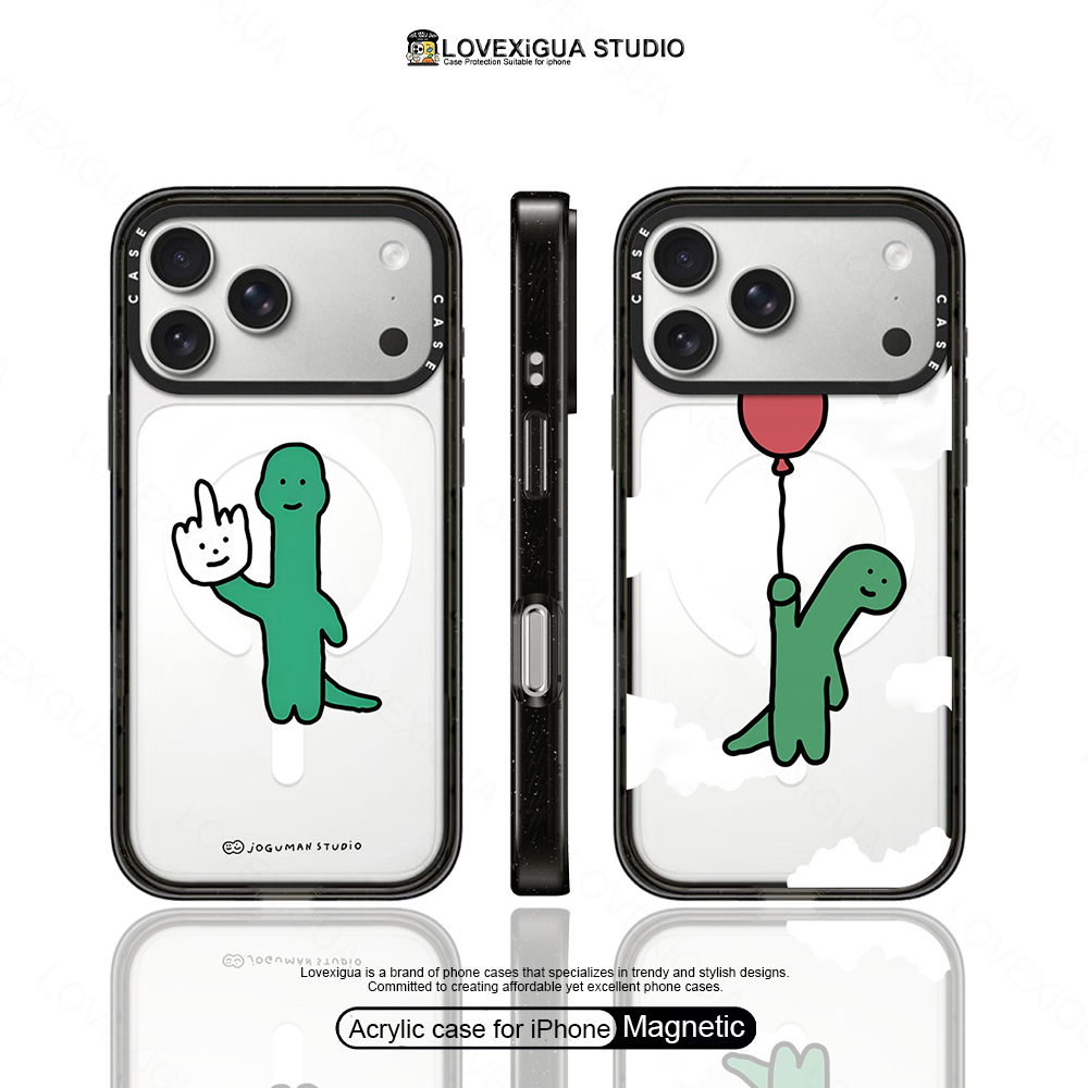 แม่เหล็กอะคริลิคการ์ตูนน่ารักเคสโทรศัพท์สําหรับ ไอโฟน 17 มือโปร สูงสุด 17อากาศ 16 15 14 13 12 กันกระแทกป้องกันปลอก