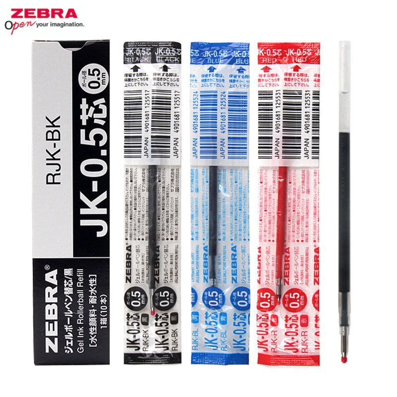 10 ชิ้นญี่ปุ่น ZEBRA RJK Refill JK-0.5 เหมาะสําหรับ J3J2/SJ2/JJZ68 0.5 มม.
