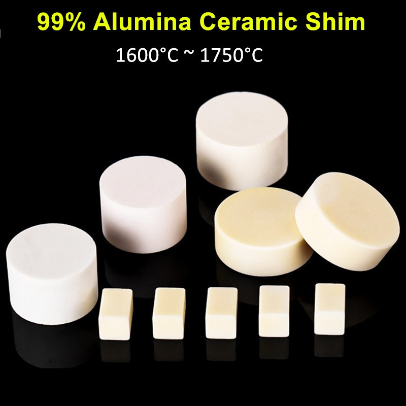99% Alumina Al2O3 เซรามิค Shims Square ทรงกระบอก Spacer บล็อกความแข็งแรงสูงทนต่อการสึกหรอ