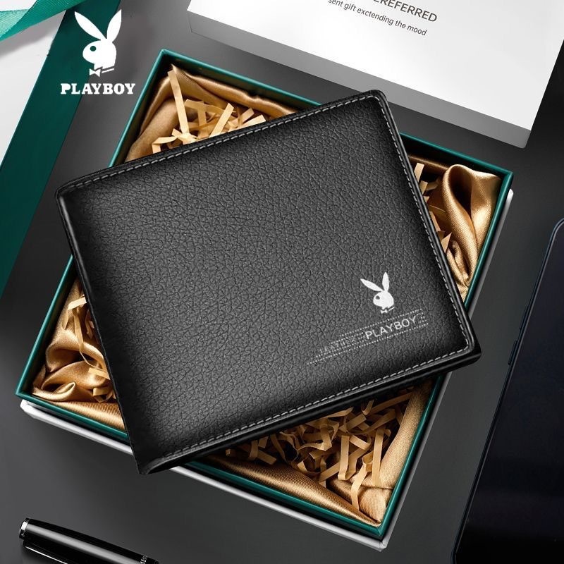 Playboy Wallet Men Short Wallet Drivers License Card Bag Mens Student Korean Version Trendy Wallet