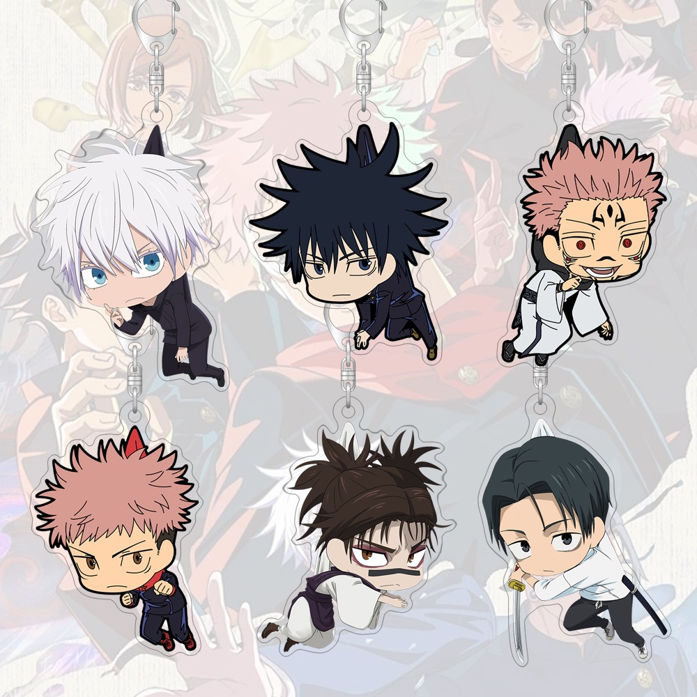 พวงกุญแจ Jujutsu Kaisen การ์ตูนอุปกรณ์อะคริลิคพวงกุญแจจี้น่ารัก