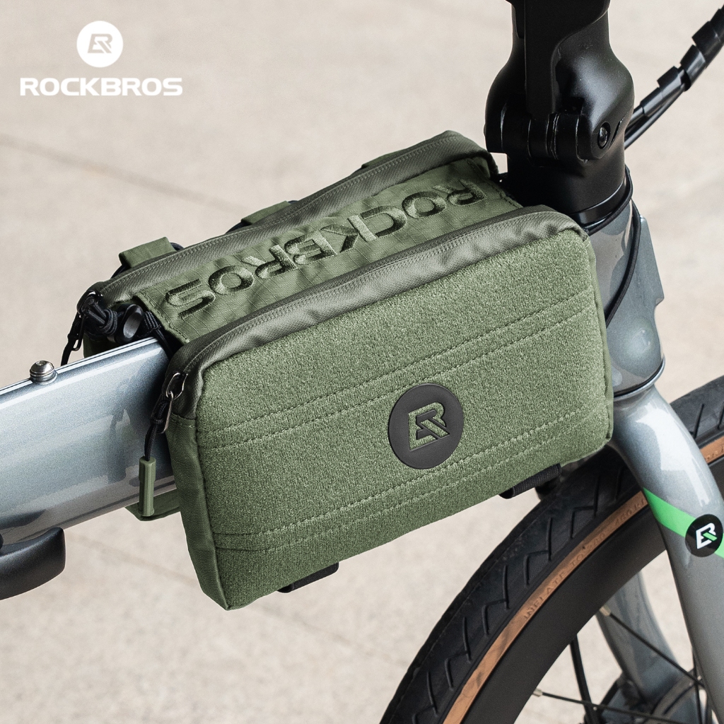 Rockbros กระเป๋าหลอดด้านหน้าความจุขนาดใหญ่ Pendent กระเป๋าท่อบนแบบพกพา MTB จักรยานเสือหมอบทนทานสะดวกจัดเก็บกระเป๋าอเนกประสงค์อุปกรณ์ปั่นจักรยาน