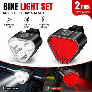 SMILING SHARK QXD345 ไฟ LED จักรยาน Super Bright ไฟท้ายจักรยาน 6 โหมดไฟด้านหน้า 5 โหมดไฟท้าย Type-c ชาร์จกันน้ํากลางแจ้งขี่จักรยาน Light ชุด