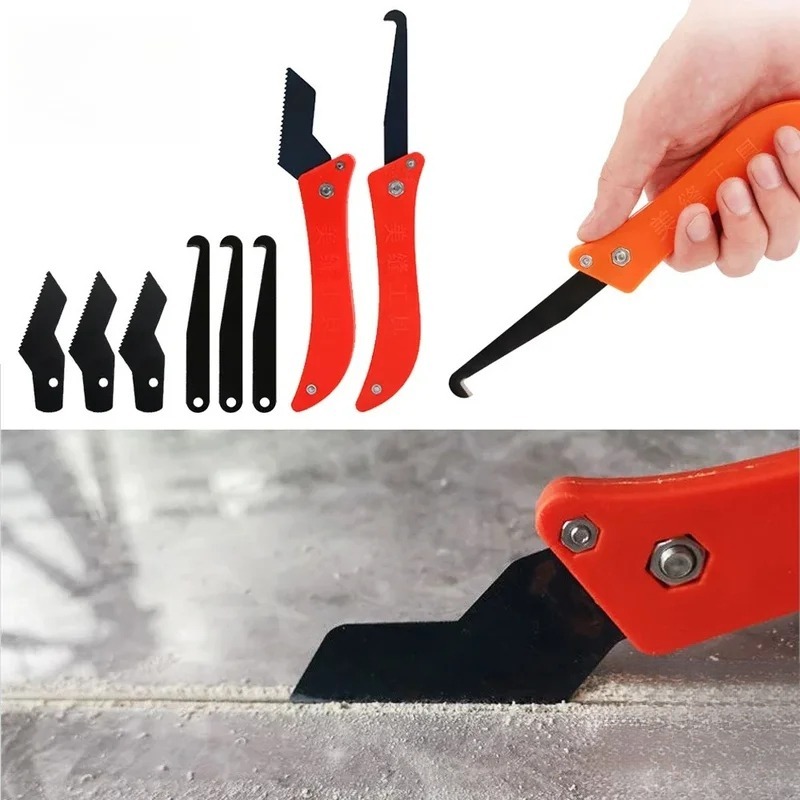 Professional เซรามิคกระเบื้อง Gap Repair Hook มีดสําหรับทําความสะอาดกําจัด Grout ทังสเตนเหล็ก Joint Nocher มือเครื่องมือก่อสร้าง 1 PC