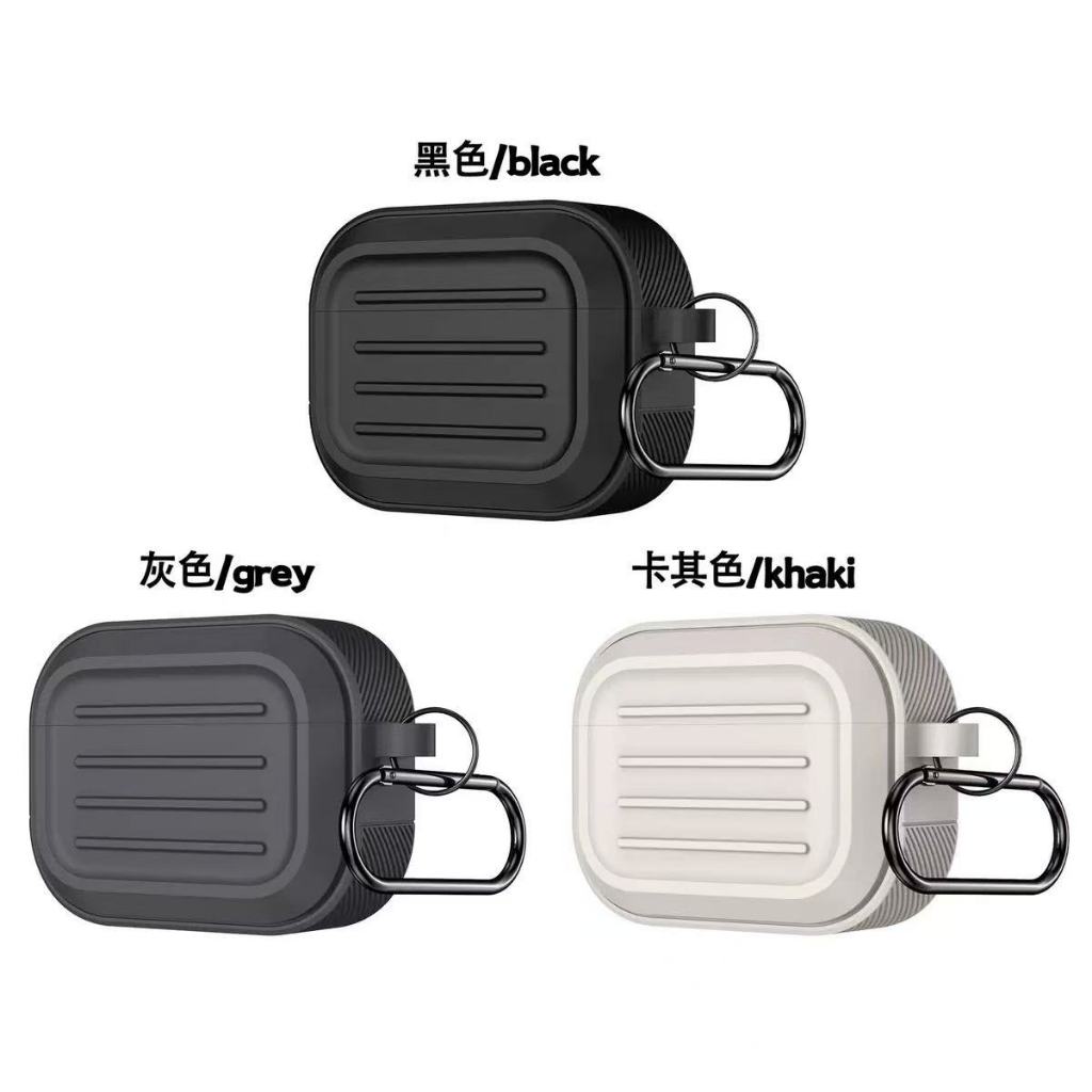 Simple Stripe ซิลิโคนสําหรับ AirPods 4/4anc กรณี AirPods สําหรับ AirPods 1/2/3/Pro Pro2 กรณี AirPods 3 ซิลิโคนนุ่ม Apple ชุดหูฟังบลูทูธไร้สาย Anti drop ด้วยตะขอ