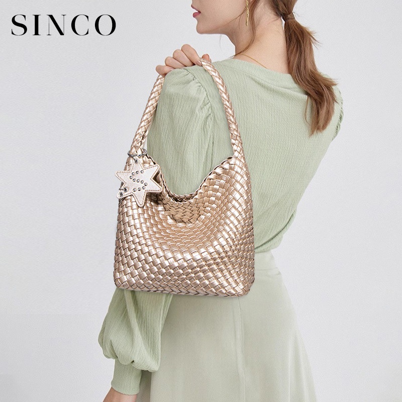 [ส่งฟรี] กระเป๋าสานถัก handcrafted กระเป๋า Tote ความจุใหญ่ ไปทำงาน เที่ยวช้อป